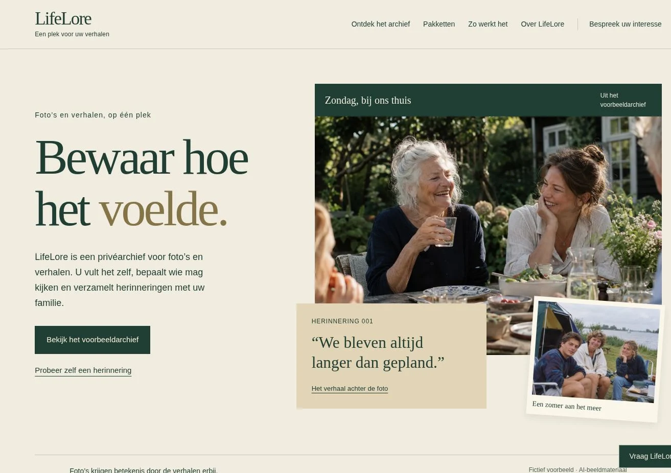 LifeLore: een persoonlijke presentatie van digitale familieverhalen